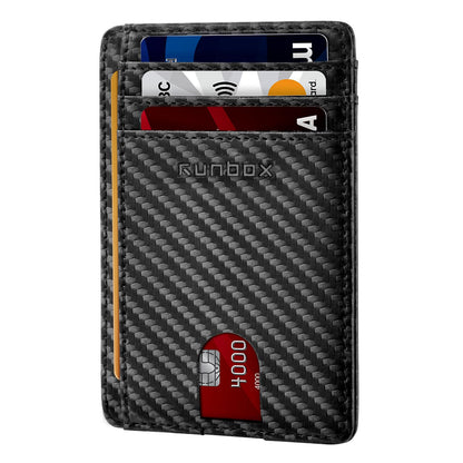 RUNBOX Card Cases Slim Wallet for Men and Women Minimalist Front Pocket RFID Blocking Leather wallets Gifts for men