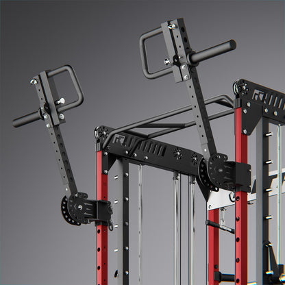 RitFit M1 Pro Smith Machine with LAM1 Adjustable Lever Arm Attachment, All-in-One Power Cage, Power Rack with LAT Pulldown & Cable Crossover System for Home Gym(Black)