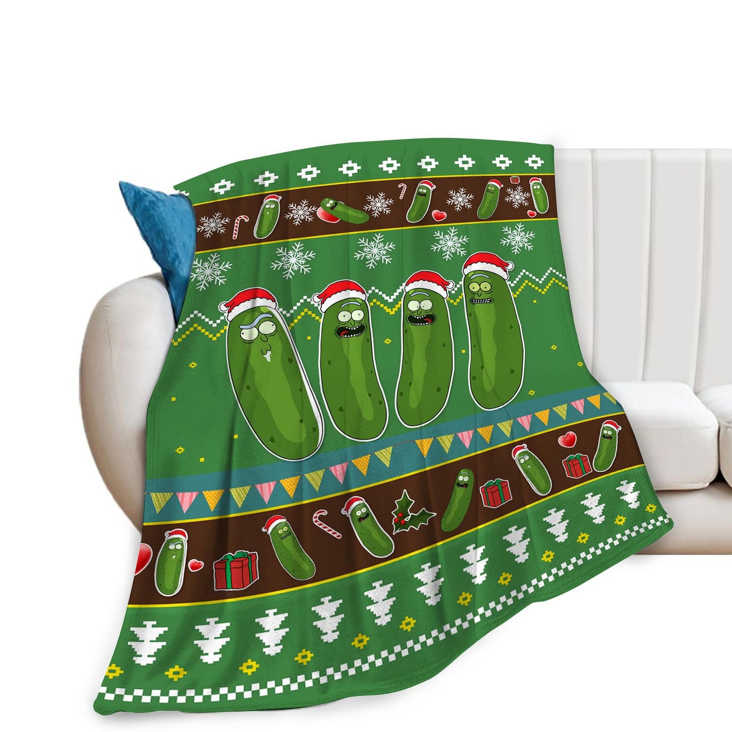 Pickle Blanket Funny Pickles Lovers Gift for Girls Boys Men Women Flannel Fleece Christmas Throw Blanket Cozy Plush Ultra Soft Fuzzy Party Blankets for Bed Couch Sofa 50"X40"