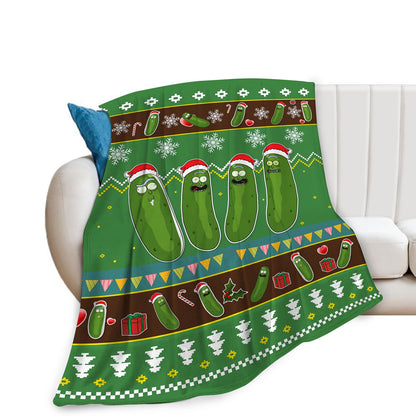 Pickle Blanket Funny Pickles Lovers Gift for Girls Boys Men Women Flannel Fleece Christmas Throw Blanket Cozy Plush Ultra Soft Fuzzy Party Blankets for Bed Couch Sofa 50"X40"