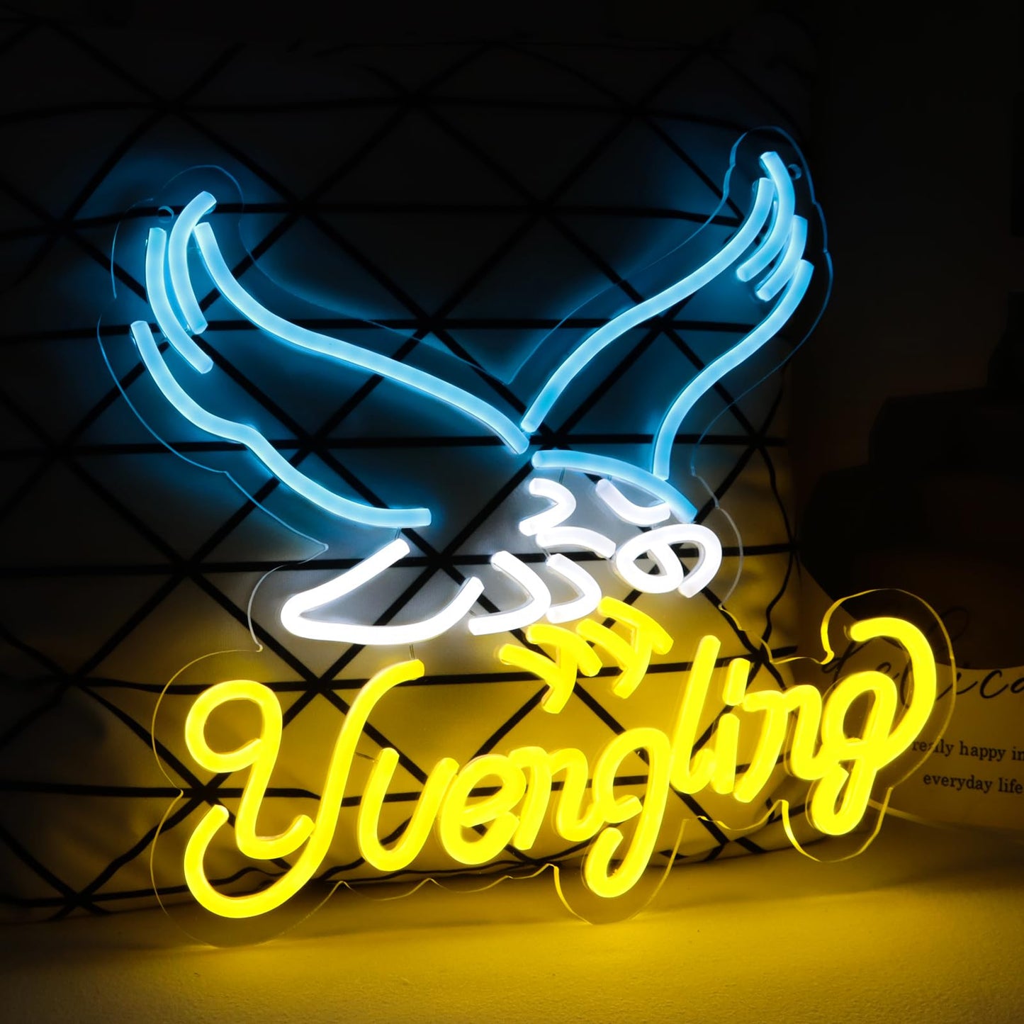 Balanar Eagle Neon Signs for Bar Wall Decor, Eagle Beer Neon Light Wall Art Gifts for Men, LED Beer Pub Bar Neon Sign for Man Cave Cafe Gift Bedroom Office Home Party12.2 * 14.8 Inch