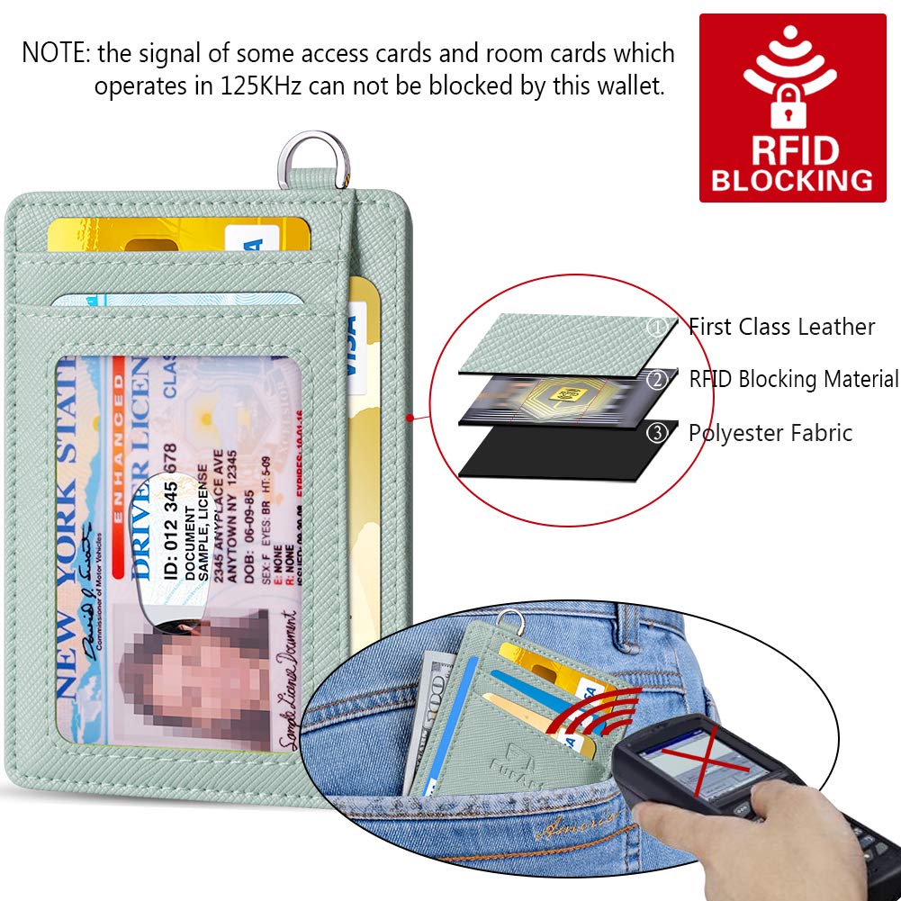 FurArt Slim Minimalist Wallet, Front Pocket Wallets, RFID Blocking, Credit Card Holder for Men-Seaweed