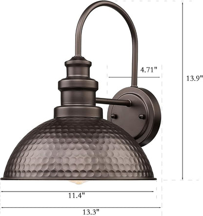 Casia Outdoor Farmhouse Barn Lights, Rustic Outdoor Wall Sconce, Exterior Wall Lights, Front Door Mounted Lighting Fixture,Vintage Gooseneck Lighting (Oil Rubbed Bronze, 4 Pack)