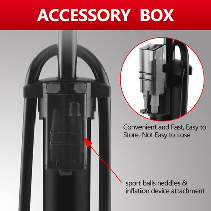 TOOLITIN Bike Pump with Gauge,160 Psi High Pressure,Floor Bicycle Pump Compatible with Presta and Schrader Valve,Detachable Bike Tire Pump for Road Bike,MTB,Hybrid,Balls
