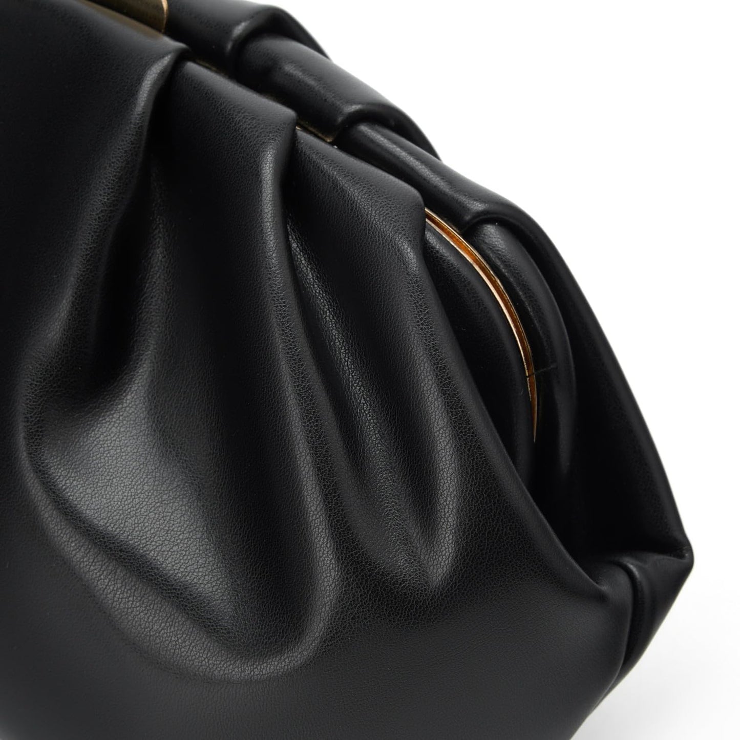 DETARA Vegan Leather Clutch Purse for Women Formal Soft Pleated PU Clutch Elegant Evening Bag Wedding Party and Prom (Black 933)