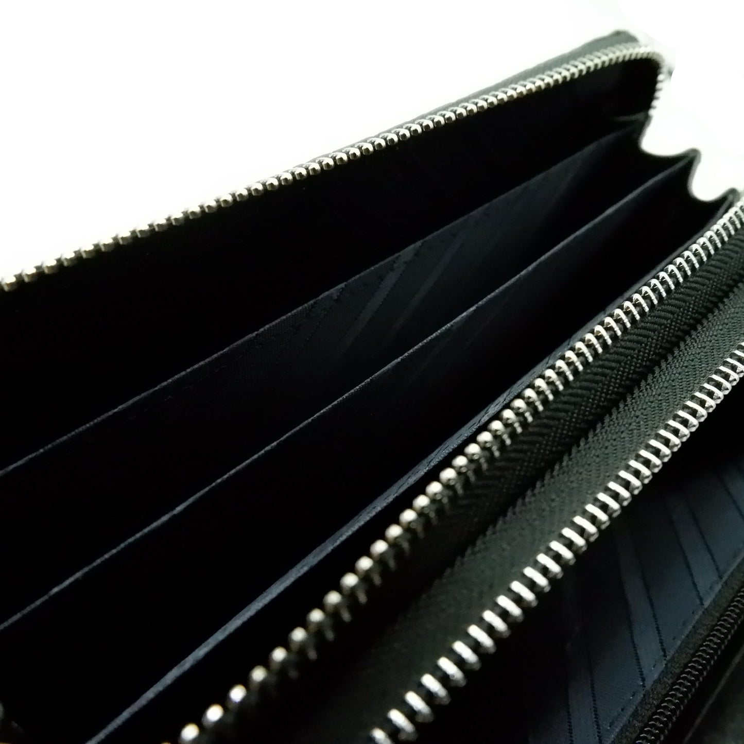 EXSOOTTI New Black Alligator Crocodile Leather Belly Soft Skin Women Double Zipper Clutch Wallet.