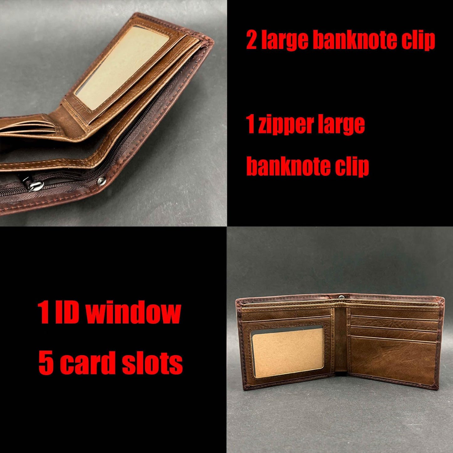 XIXTUT Cowhide Leather Deer Bifold Wallet for Men,Slim Profile Hunting Wallet RFID Wallet Slim Bifold Wallet Christmas Gift for Men with Chain.