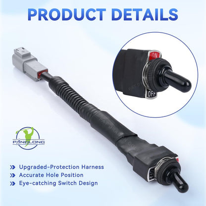 Panglong Golf Cart 48V Tow Run Switch, Include Switch and Harness, Suitable for 1995-UP 48V Club Car DS Electric Golf Cart, OEM Refer #101908101,1019081-01