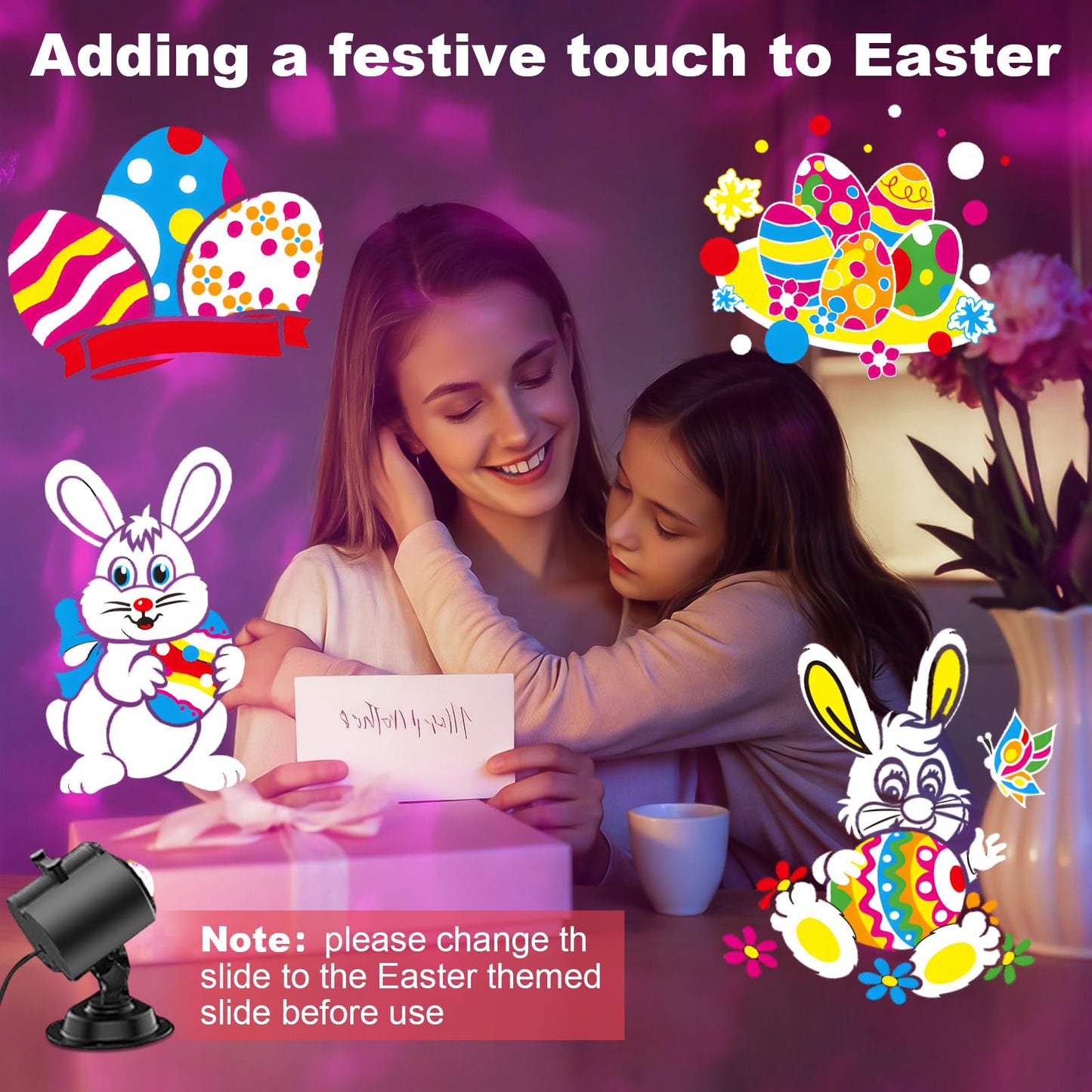Brighter Easter Lights Projector,2026 Upgrade Holiday Projectors with 19HD Slides (Ocean Wave & Patterns), Weatherproof Christmas,Halloween Projector,Easter Decorations for Light Show