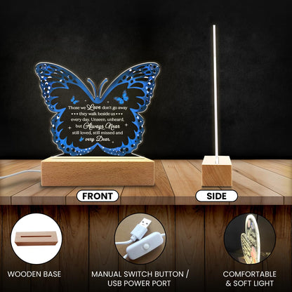 SANDJEST Memorial Butterfly Night Light - Sympathy Gifts for Loss of Loved One - Those We Love Don't Go Away Acrylic Night Lights Bereavement Gift Condolence Keepsake Lamp