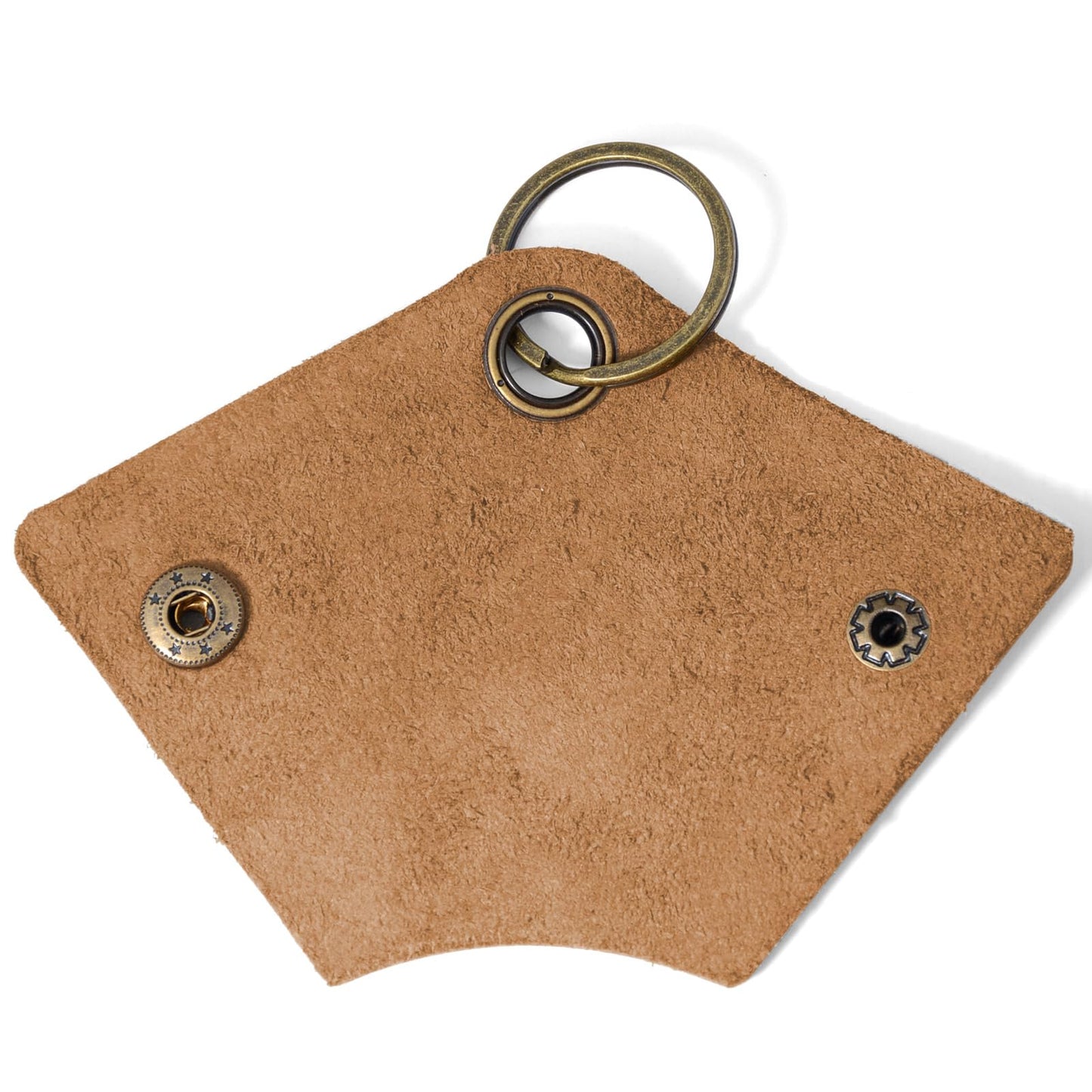 2-Pack Handmade Crazy Horse Leather Wrap Keychain with Snap Closure, Key Ring Cover and Silencer Sleeve - Men's Key Organizer (Light Brown/Black)
