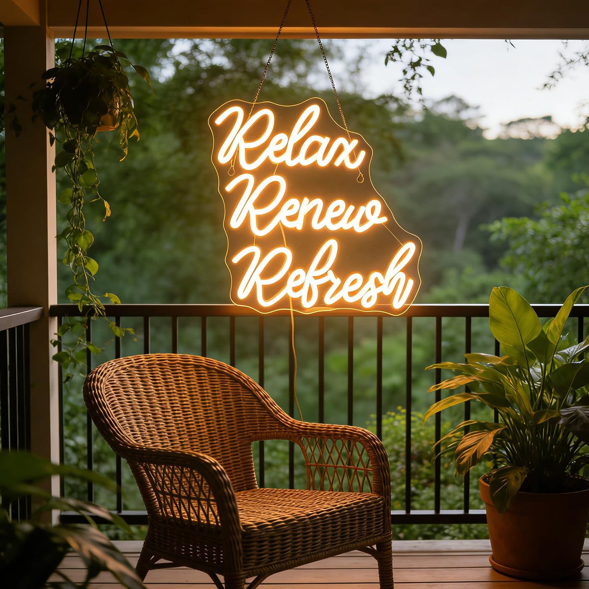 Relax Renew Refresh Neon Sign Led Dimmable Neon Lights for Bar Room Home Art Wall Decor Party Window Living Room Decor Christmas' Birthday Gift (Warm white)