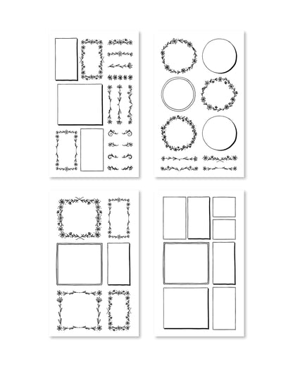 Rongrong Bullet Journal Sticker Book for Planners, Calendars, Journals and Projects – Premium Quality Hand Drawn Perfect for Adding Flair to Your Bullet Journal – Scrapbook Accessories – 24 Pages