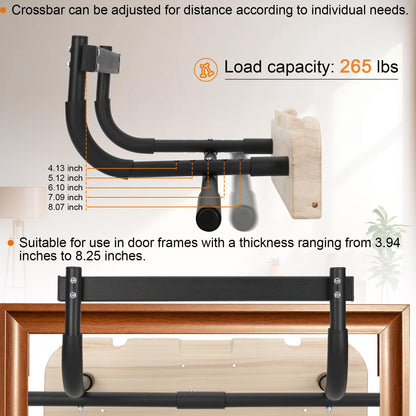 JOYTRADE Hangboard Rock Climbing Hangboard with Door Way Pull Up Bar, 2 in 1 Doorway Fingerboard for Rock Climbing Training & Home Fitness, Including Jugs Pinches Pockets Edges & Slopes, 4-8 inches