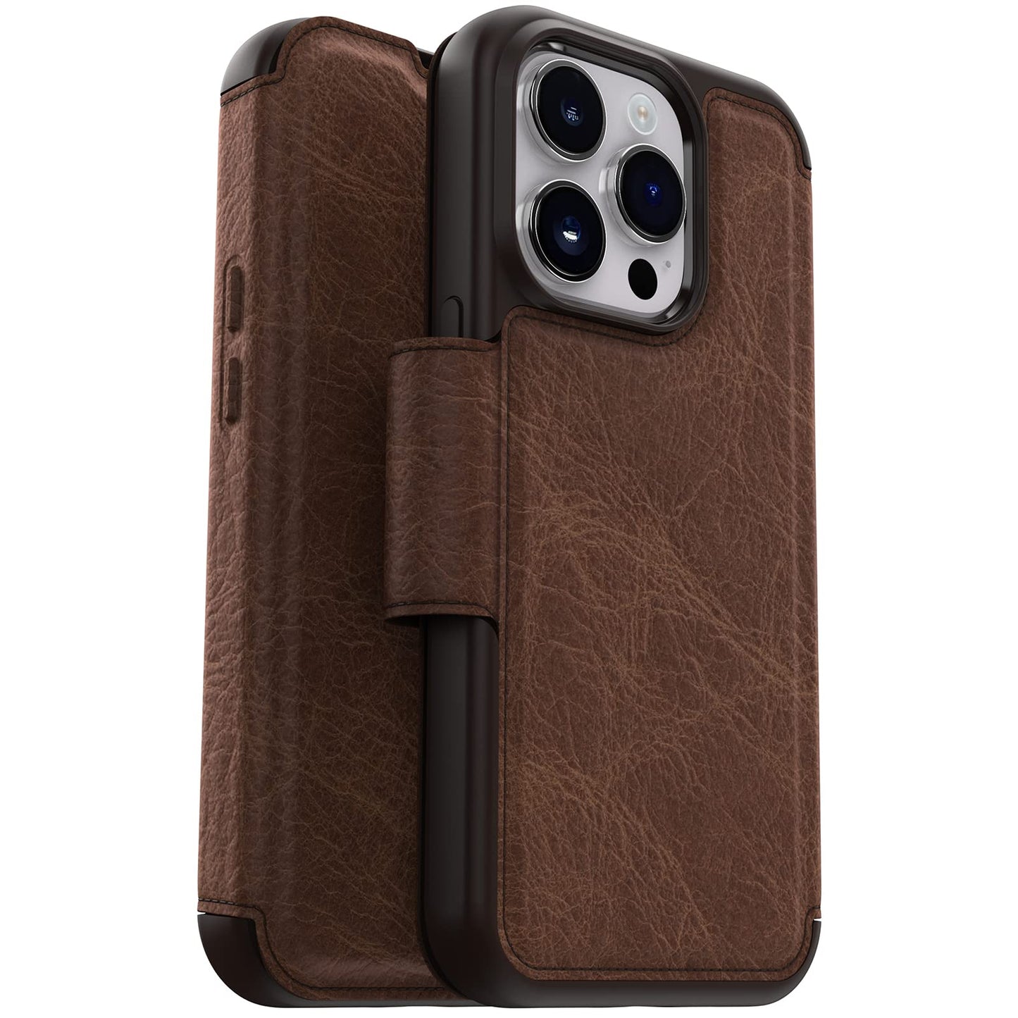 OtterBox iPhone 14 Pro (ONLY) Strada Series Case - Espresso (Brown), Card Holder, Genuine Leather, Pocket-Friendly, Folio case