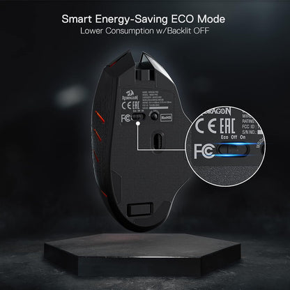 Redragon M690 PRO Wireless Gaming Mouse, 8000 DPI Wired/Wireless Gamer Mouse w/Rapid Fire Key, 8 Macro Buttons, Ergonomic Design for PC/Mac/Laptop, White