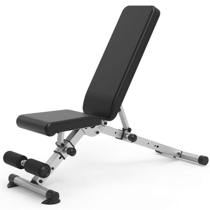 leikefitness Adjustable Weight Bench Foldable Workout Exercise Bench with Automatic Lock for Upright Incline Decline and Flat Full Body Exercise