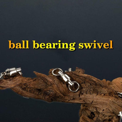 AMYSPORTS Ball Bearing Swivels Connector High Strength Stainless Steel Solid Welded Rings Barrel Swivels Saltwater Freshwater Fishing 25pcs 144lbs