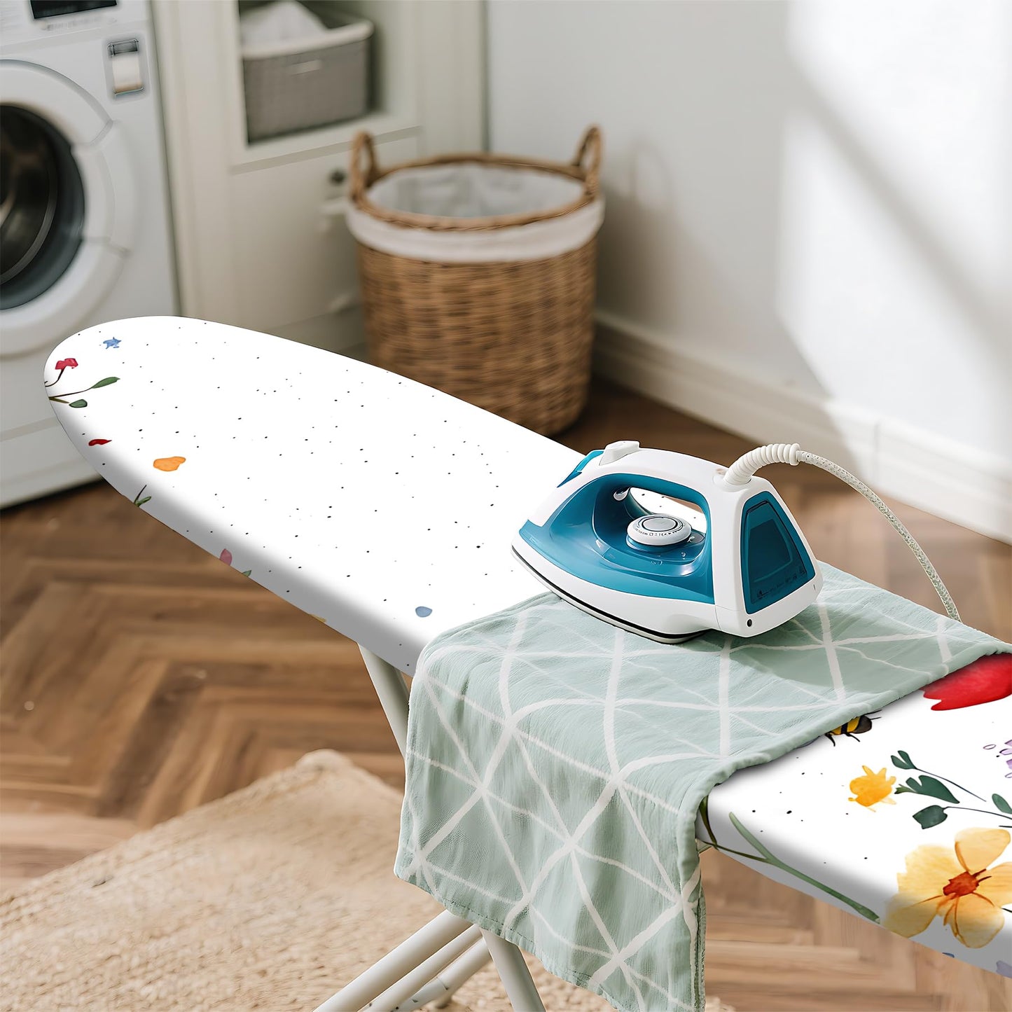 Ironing Board Cover for Crafting, Flat Decoration with Elastic Edge Standard Size, Perfect for Home Laundry Room, Ideal Gift for Craft Enthusiasts (Daylily, 18" x 49")