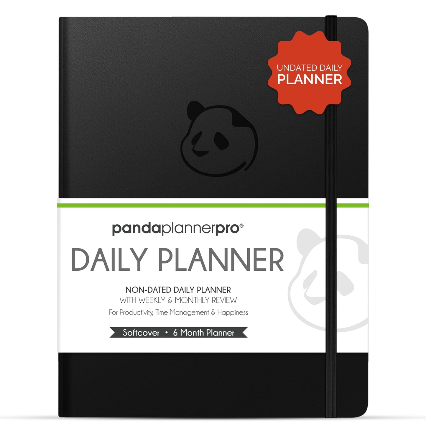 Panda Planner Pro A4 Daily Planner 2026 – 6 Month Large 8.5x11 Undated Academic & Productivity Planner with Daily, Weekly & Monthly Calendar, Work Planner, Goal Tracker, Habit Tracker & Personal Development Organizer – Black