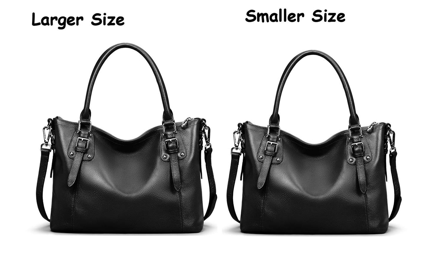 HESHE Genuine Leather Purses and Handbags for Women Tote Shoulder Bag Satchel Purse Top Handle Bags Hobo Crossbody Purse (Large,Black)