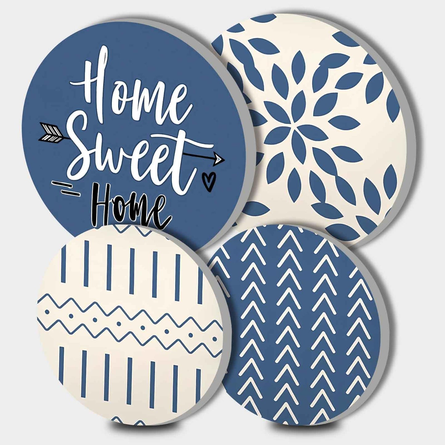 Home Sweet Home Electric Stove Burner Covers Modern Round Metal Stove Burner Covers,Set of 4,Beautiful Burner Covers,Light Blue Stove Top Covers Electric Stove Cooktop Decorative Kitchen Decor