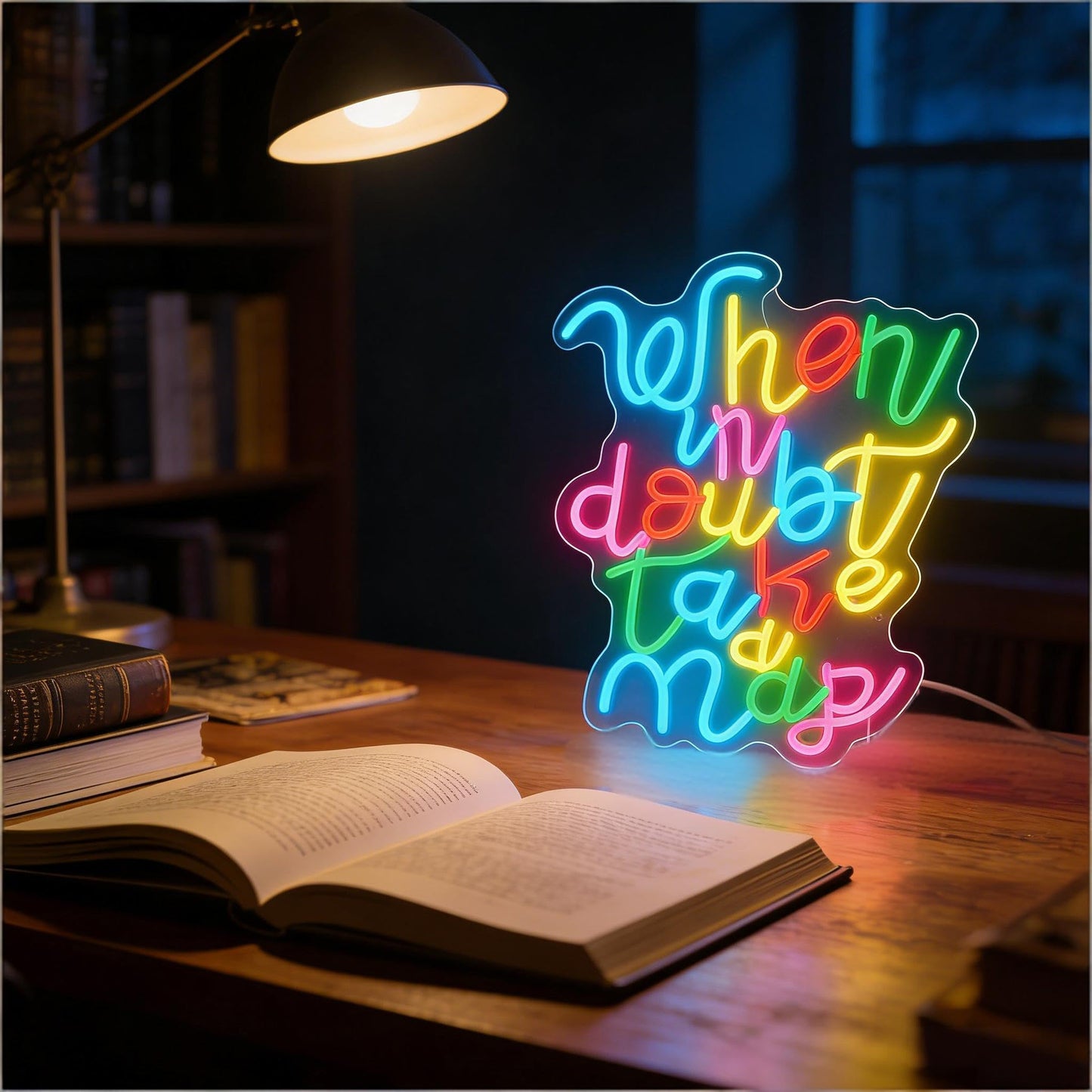When in Doubt Take a Nap Neon Sign, LED Light Up Wall Decor, USB Powered Dimmable Neon Light, Home Bedroom Living Room Office Decoration, Motivational Quote Art Decor Gift for Teens Adults Friends