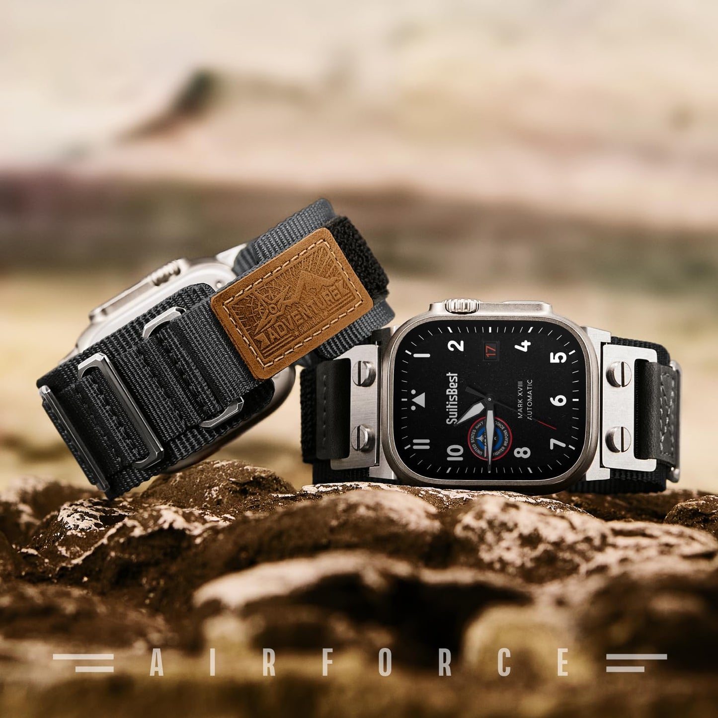 Suitisbest Rugged Bands Compatible for Apple Watch Ultra Band 49mm 46mm 45mm 44mm 42mm, 3 Ring Military Nylon Sport Durable Metal Strap for iWatch Series 11 10 9 8 7 6 5 4 3, SE 3 2 1, Ultra 3 2 1