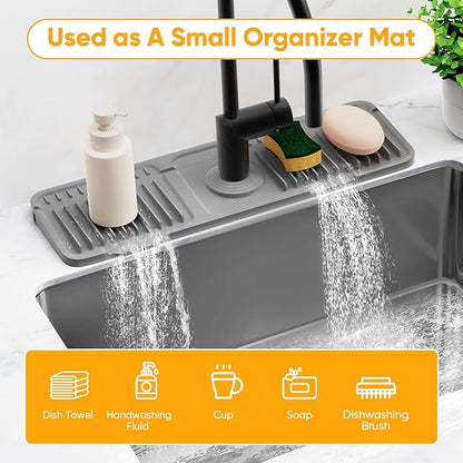 17.7'' Faucet Mat for Kitchen Sink Splash Guard Folding Kitchen Sink Faucet Mat