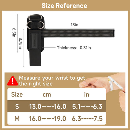 MANUEKLEAR Non-Slip Wrist Straps for Weightlifting Deadlifting, Gym Lifting Straps with D Rings for Cable Machine Workout, 10mm Neoprene Padded Weight lifting Wrist Wraps for Men Women (Black, M (6.3-7.5inch))