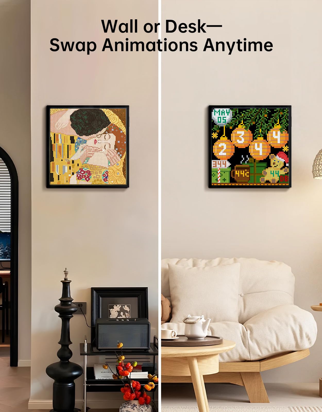 Divoom Pixoo-64 - WiFi Pixel Cloud Digital Frame with APP Control,64 X 64 LED Panel Display Frame for Gaming Room Decoration/Social Media Fans Counter