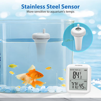 INKBIRD IBS-P01R 2nd Generation Wireless Floating Pool Thermometer Easy to Read for Hot Tub, Compatible with Gateway IBS-M1 and IBS-M2
