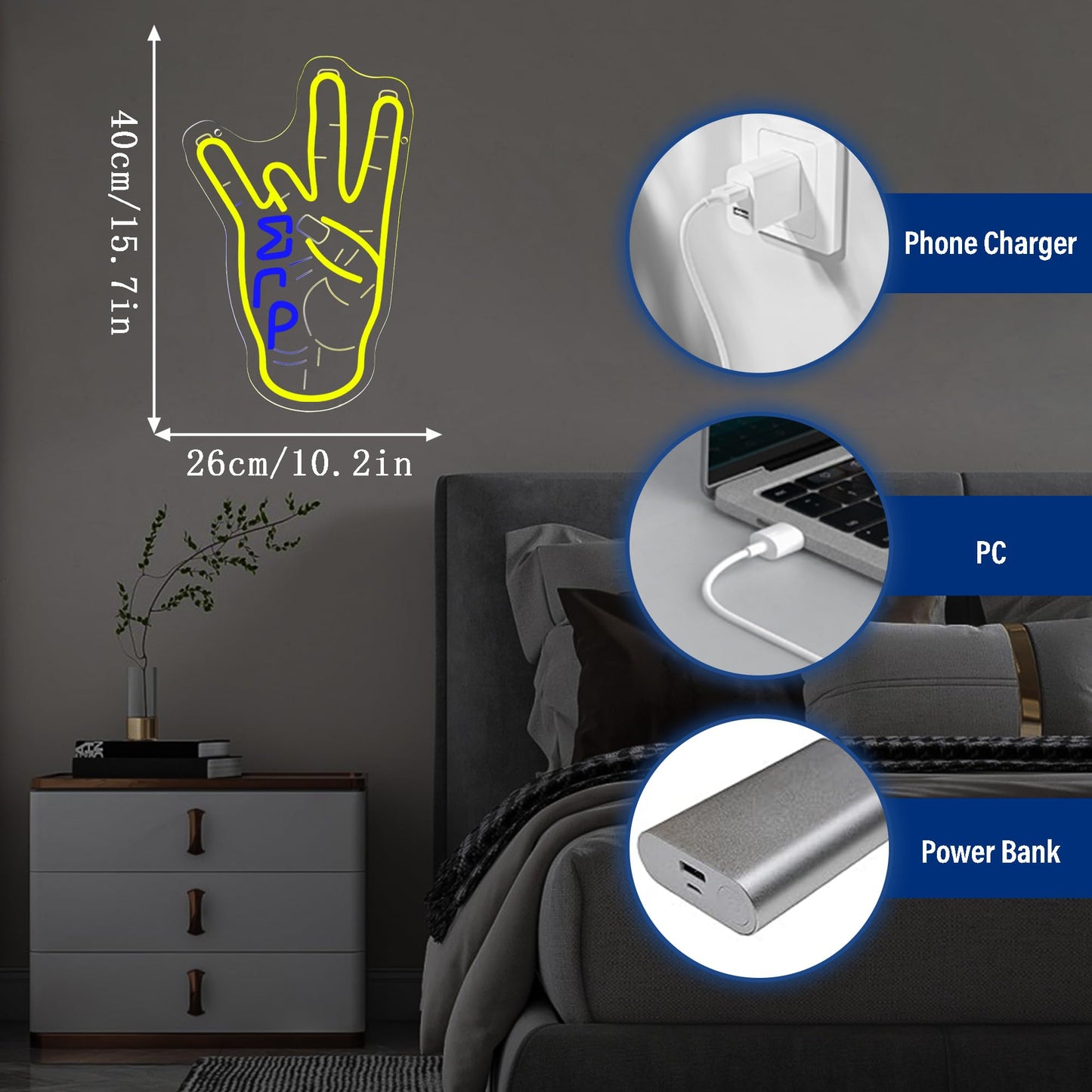 Sigma Gamma Rho Hand Neon Sign, Greek Hand Symbol Signs Neon Sign, Dimmable LED Sorority and Frat Hand Symbol Signs, Office Party Bar Cafe Decor, Family and Friends Birthday Holiday Gift(15.7*10.3in)