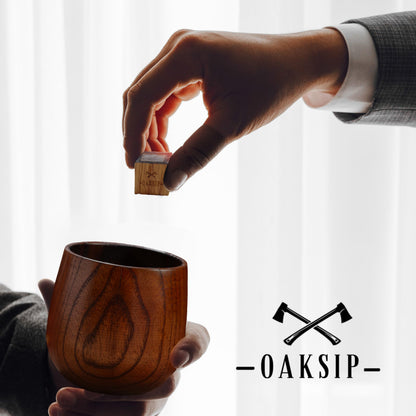 Oaksip The Original Charred Wooden Bourbon Drinking Glass | Charred Old Fashioned Glass | Bourbon Gifts for Men, Dad, or Brother | Whiskey Gifts