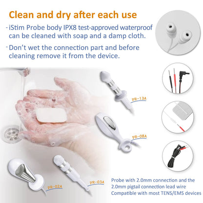 iStim PR-02 Probe for kegel Exercise, Pelvic Floor Electrical Muscle Stimulation, Incontinence - Compatible with Incontinence EMS Machine
