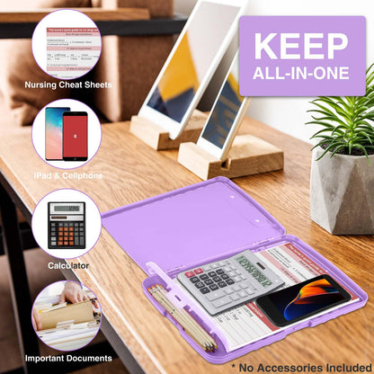 Sooez Clipboard with Storage, Clip Board 8.5 x 11 with Pen Holder, Plastic Organization Case Box for Letter Legal A4 Size Paper, Low Profile Clip, Nurses Teachers Must Haves, School & Office Supplies