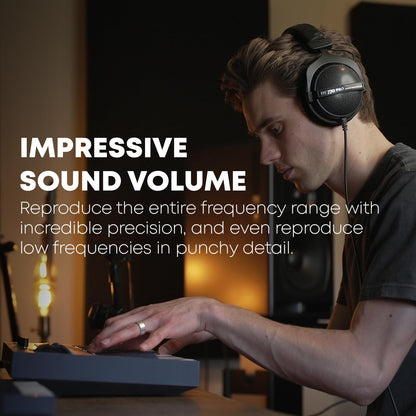 beyerdynamic DT 770 Pro Studio Headphones - Over-Ear, Closed-Back, Professional Design for Recording and Monitoring (80 Ohm, Grey) (Renewed)
