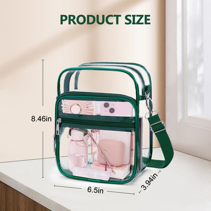 Blvornl Clear Crossbody Bag with Adjustable Shoulder Strap, Stadium Approved PVC Purse Bag, Messenger Bag