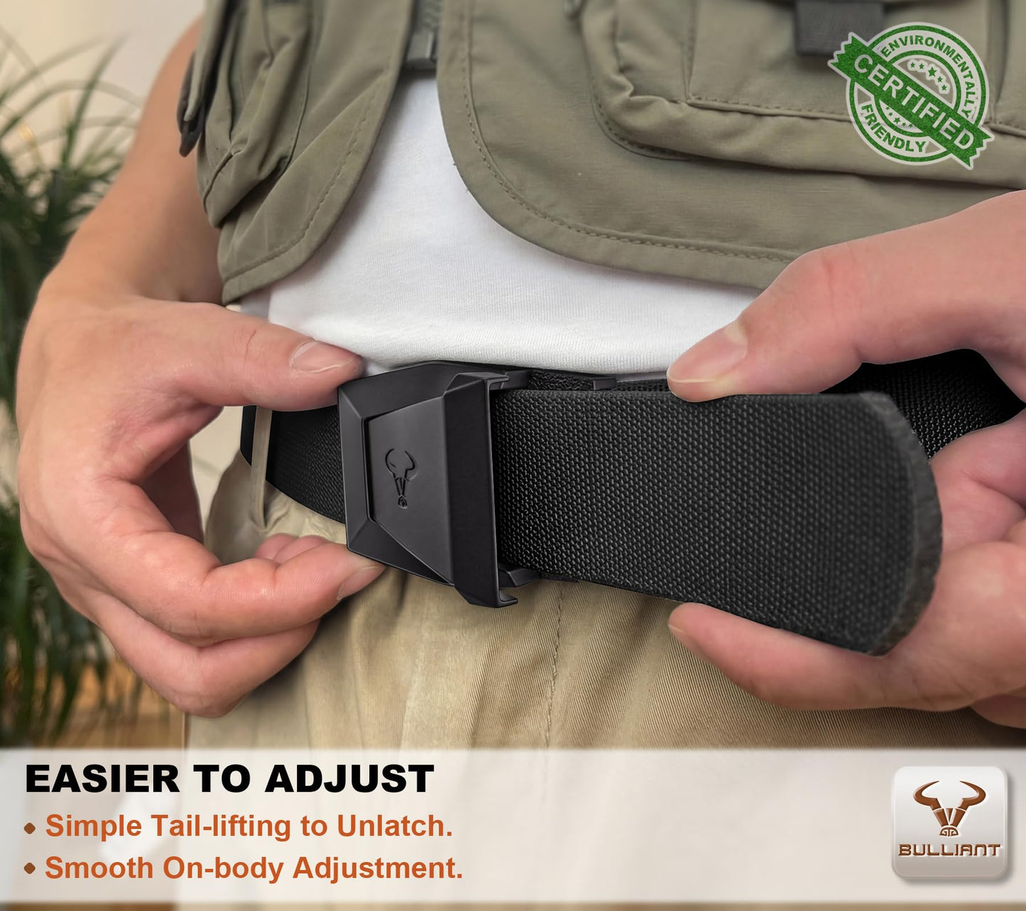 BULLIANT Men Tactical Belt 2 Pack,Stretch Western Rigger Web Belt For Cowboy Military Heavy Duty 1.5"-Cut For Fit(Black/Wood Thrush,34"-38" Waist Adjustable)