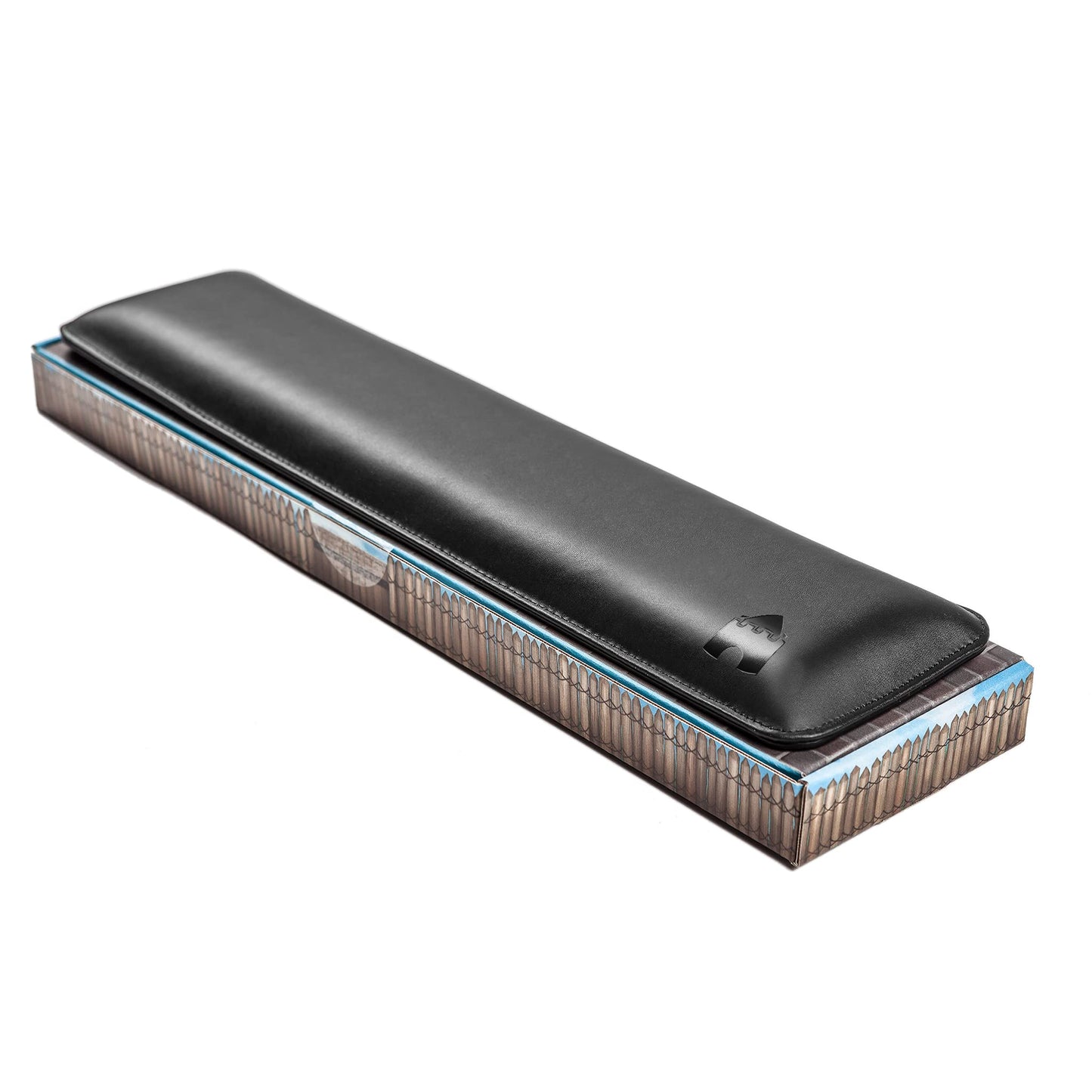 Bailey Full Size by Castle - Leather Ergonomic Computer Wrist Rest Pad for Keyboards with Around 104 Keys - Firm Keyboard Wrist Support for Typists, Gaming, and Heavy Office Use (Nightfall, Full Size)