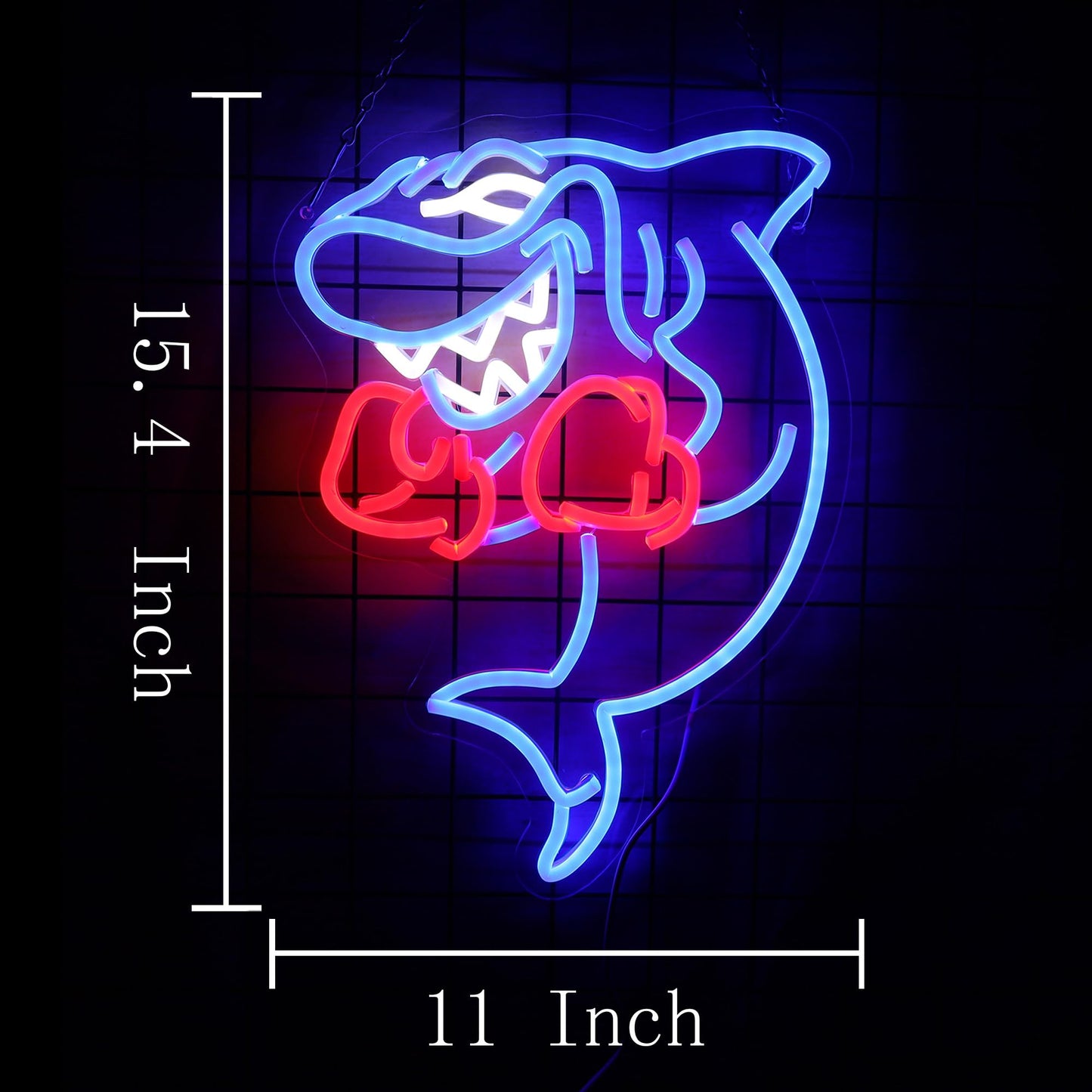 Shark Boxing Neon Sign, Boxer Shark Neon Light for Home gym Decor Fitness Wall Art Decor gifts for men