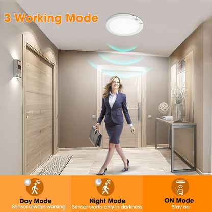 Gotopceed Rechargeable Motion Sensor Ceiling Light with Remote - Magnetic Wireless Ceiling Light Battery Powered for Closet Shower Stairs Shed Hallway ect