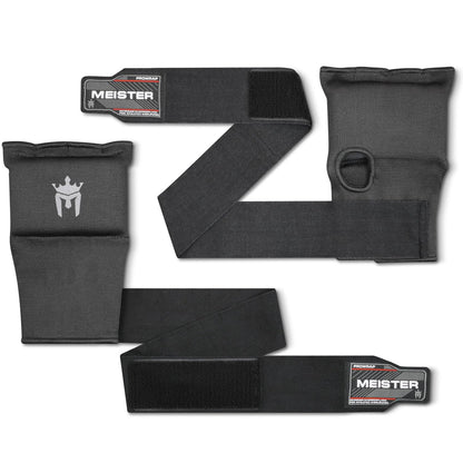Meister Padded ProWraps Inner Hand Wrap Gloves (Pair) - Black - Small/Medium