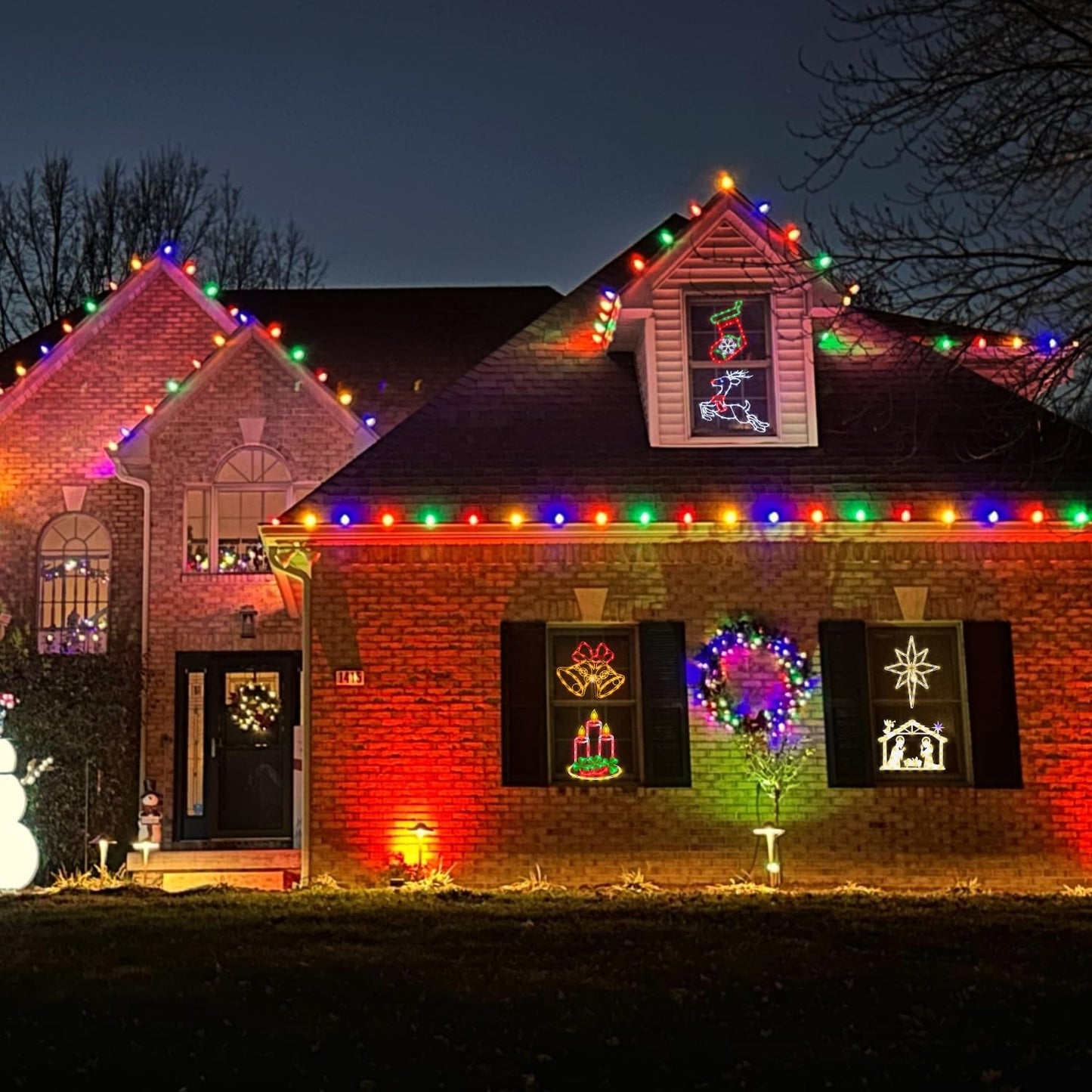 Pytopkto 16" Christmas Window Silhouette Lights Decorations