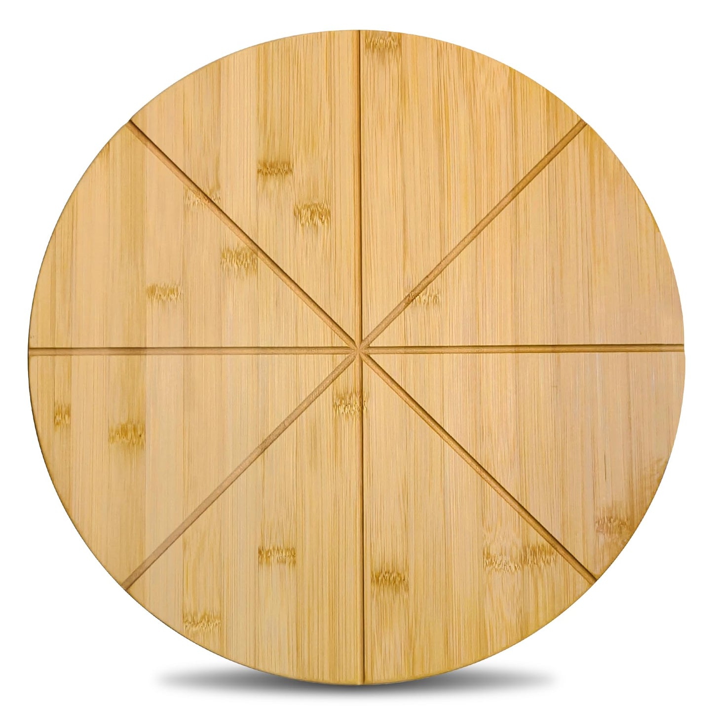 TUOCON 16" Pizza Cutting Board Double Sided Round Cutting Boards Large Pizza Server Bamboo Wooden 16inch Platter Pizza Oven Accessories Kitchen Gifts Pizza Prep Board with Grooves