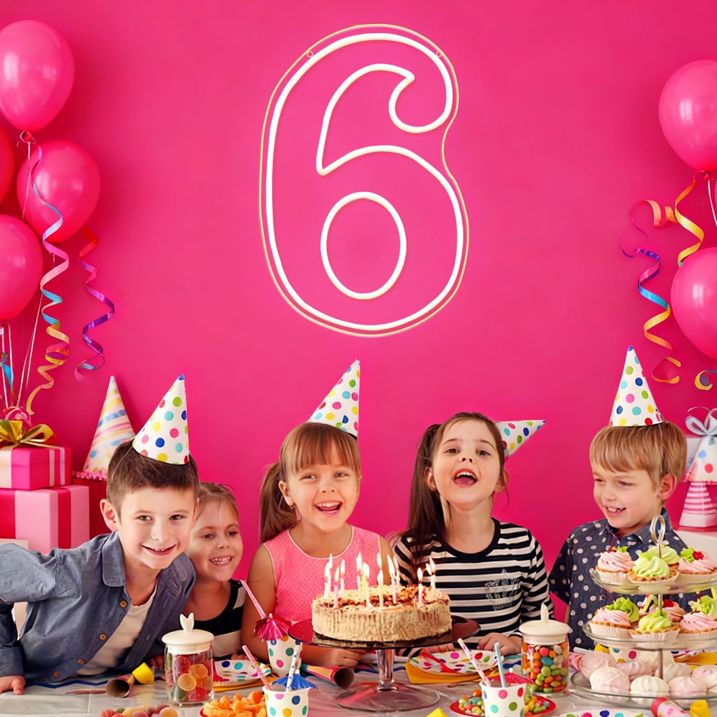 RUMONZS LED Acrylic Light up Number, Decorative Transparent Light up Letters USB Powered Big Number Sign Light for Birthday, Night Light, Party, Anniversary, Christmas, Home Decor, Wedding 12'' (number6)