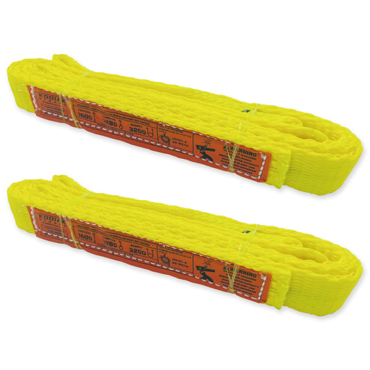 1-Ply Lifting Sling Straps 1”x 4ft - 1650lbs Vertical Capacity Heavy Duty Flat Eye Lift Sling, for Rigging Moving Towing Hoisting -2Pack - Kodiak Straps