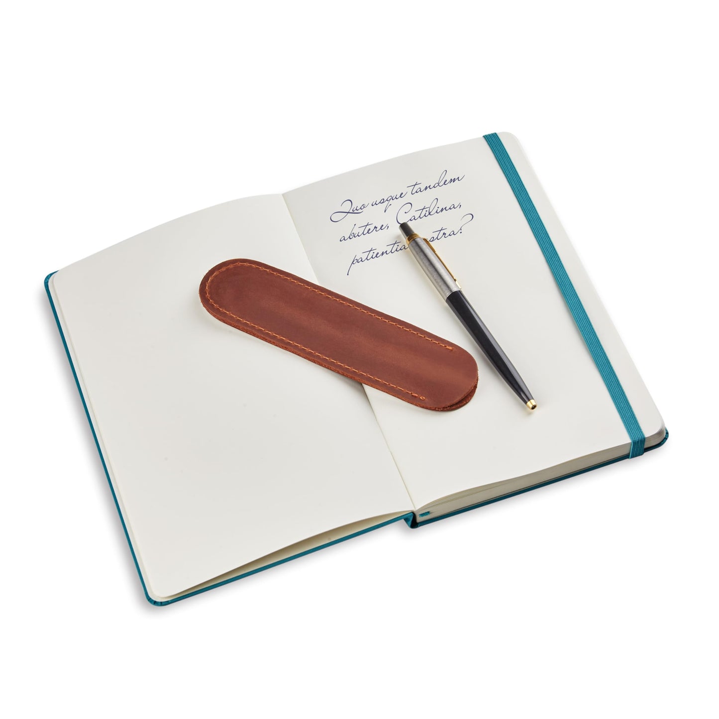 MAKYN Leather Pen Case, Single Pen Pouch Cover, Fountain Pen Sleeve Holder (Cognac)