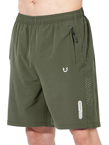 NORTHYARD Men's Athletic Running Shorts Gym Workout 7"/9"/5" Quick Dry Lightweight Sports Basketball Tennis 3 Zipper Pockets ArmyGreen S