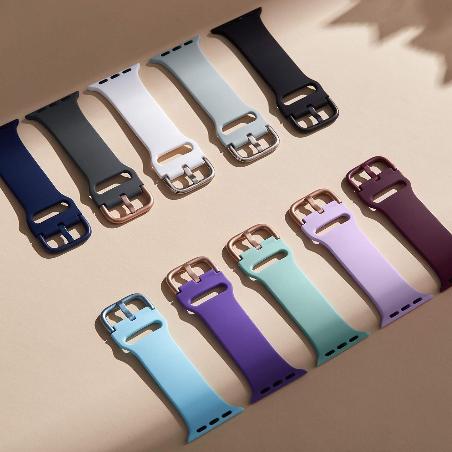 Sport Band Compatible with Apple Watch Bands 49mm 46mm 45mm 44mm 42mm 41mm 40mm 38mm, Soft Silicone Replacement Strap with Classic Clasp for iWatch Series 11 10 9 8 7 6 5 4 3 2 1 SE Ultra Women Men